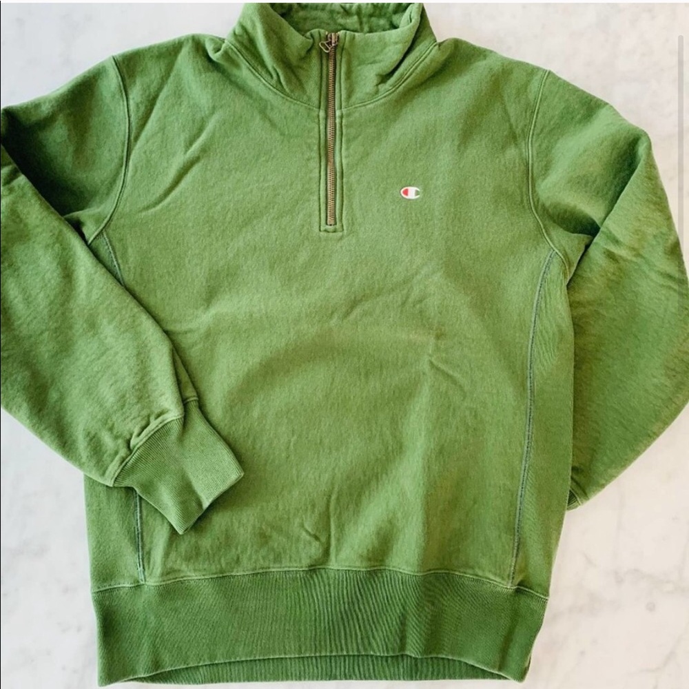 Champion Reverse Weave Pullover 1/4 Zip Green XXL